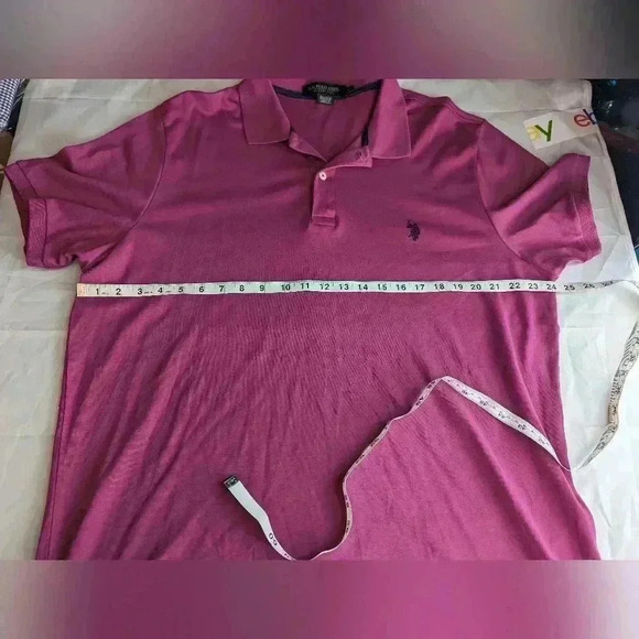 U.S. Polo ASSN Polo Shirt Men's XL Maroon Golfing 2 Button Luxury Feel - Picture 9 of 11